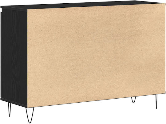 Μπουφές Ξύλινος με Συρτάρια Μαύρο 101.5x35x70cm