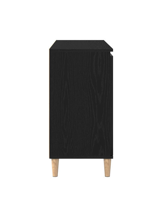 Μπουφές Ξύλινος Μαύρο 101x35x60cm