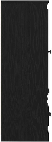 Мебели за съхранение дървен с чекмеджета и огледало Black Oak 132x35.5x103.5см
