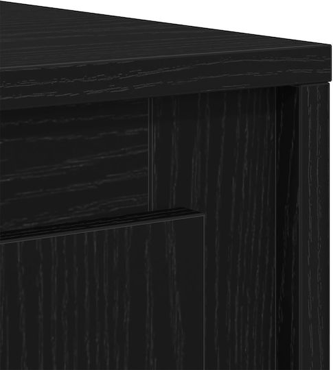 Sideboard made of Wood Black Velvet-Black Metal 102x35x55cm