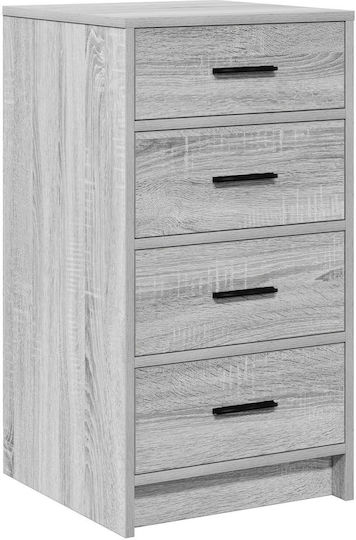 Bodenstehende Schminktisch Schlafzimmer Holz Grau mit Spiegel 40x41x135cm