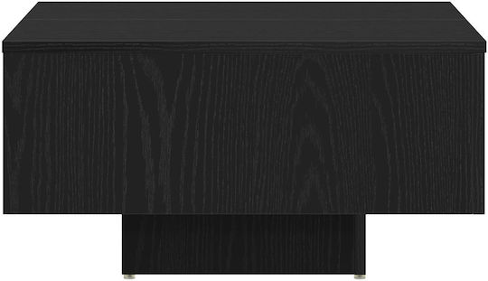 Square Central Coffee Table Made of Solid Wood Coffee Black Oak W60xL60xH31.5cm