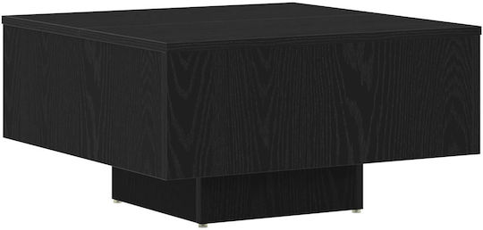 Square Central Coffee Table Made of Solid Wood Coffee Black Oak W60xL60xH31.5cm