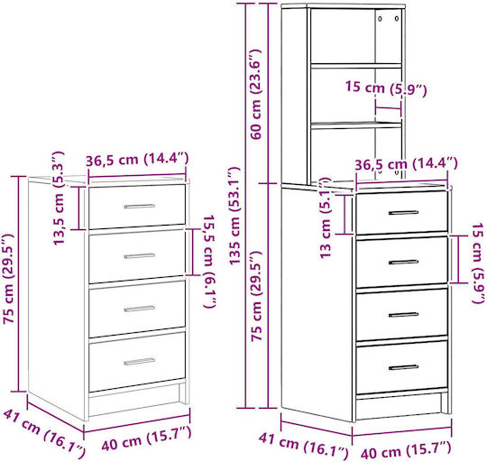 Bodenstehende Schminktisch Schlafzimmer Holz Grau mit Spiegel 40x41x135cm