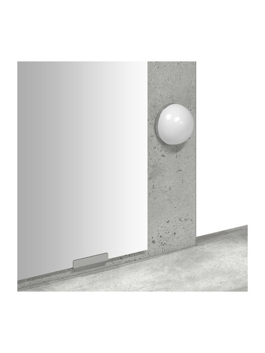 Bodenstehende Schminktisch Schlafzimmer Holz Grau Beton mit Spiegel 100x41x140cm