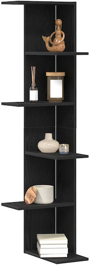 Corner Wall Shelf Black Oak 36.5x36.5x140cm