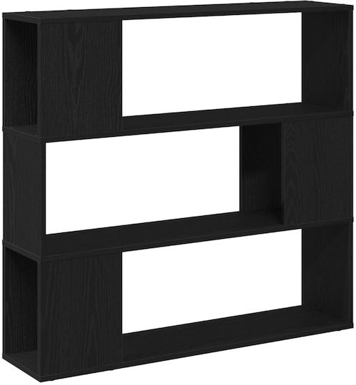 Bibliotecă Neagră Stejar 100x24x94 cm