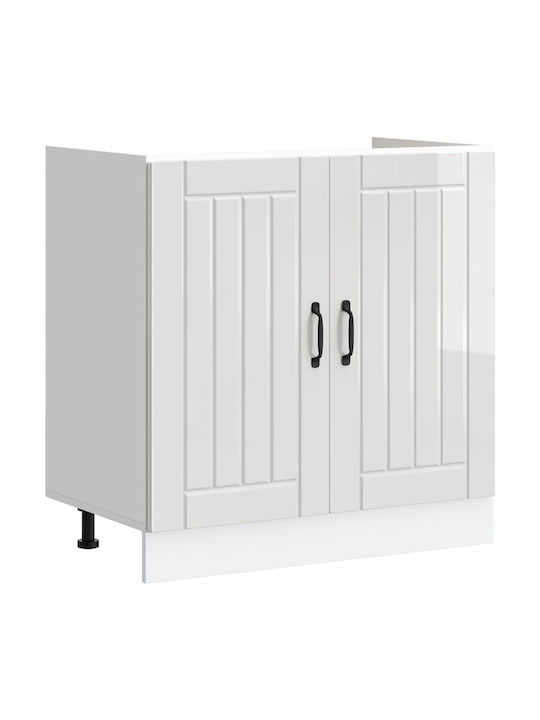Lucca Комплект Кухненски Шкафове Висящи и Подови White Glossy 80x46.5x81.5бр