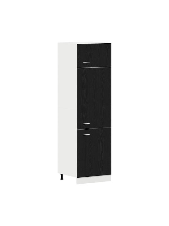 Ντουλάπι Ψυγείου Μαύρη Δρυς 60x57x207εκ.