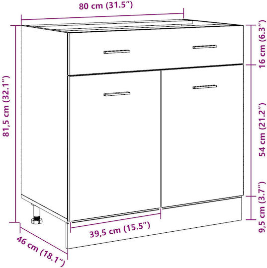 Black Oak 80x46x81.5buc