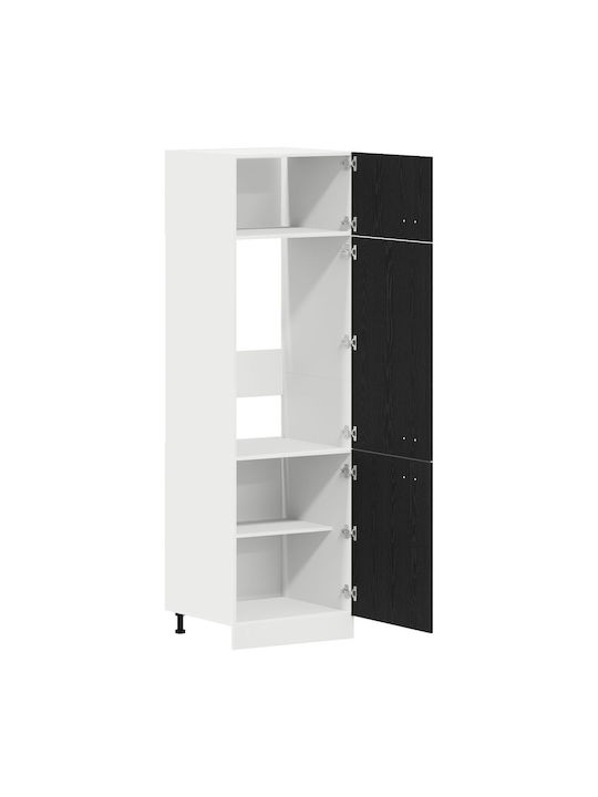 Ντουλάπι Ψυγείου Μαύρη Δρυς 60x57x207εκ.