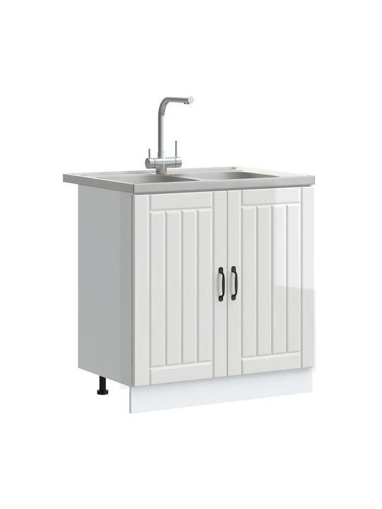 Lucca Комплект Кухненски Шкафове Висящи и Подови White Glossy 80x46.5x81.5бр
