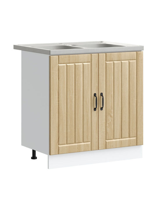 Lucca Set Dulapuri de Bucătărie Suspendate & de Podea Σοκολάτα 80x46.5x81.5buc