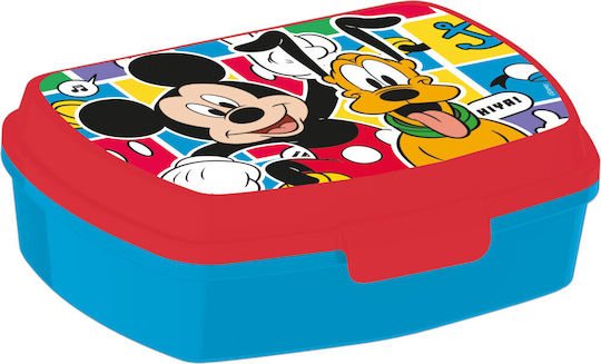 Πλαστικό Παιδικό Δοχείο Φαγητού Mickey Κόκκινο/Μπλε