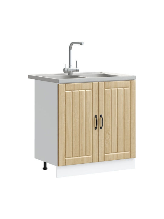 Lucca Set Dulapuri de Bucătărie Suspendate & de Podea Σοκολάτα 80x46.5x81.5buc