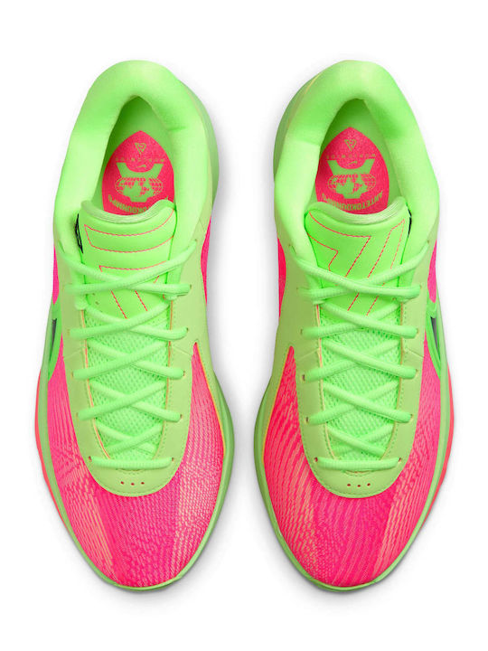 Giannis Freak 6 Niedrig Basketballschuhe Lime Blast / Metallic Silver / Hyper Pink