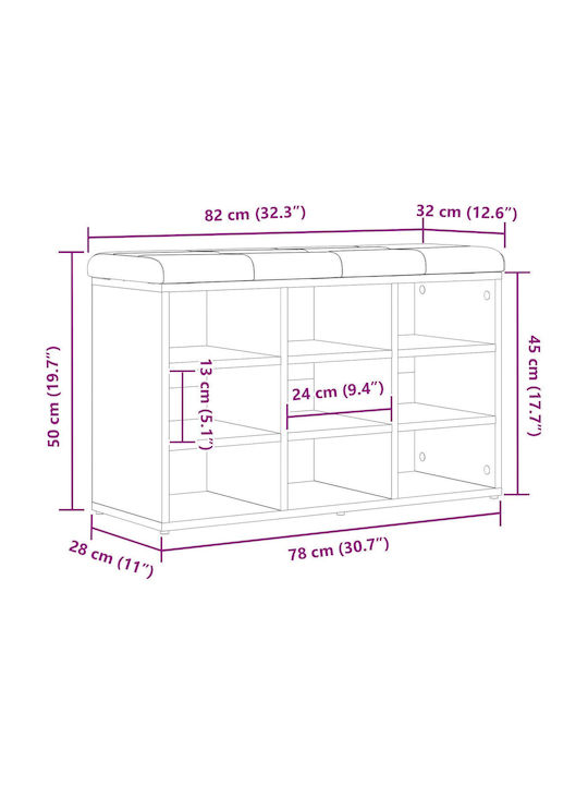 Entry Furniture with Shoe Rack & Bench 80x30x48cm