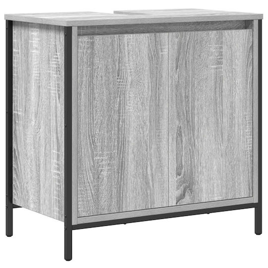 vidaXL Πάγκος με Νιπτήρα Μ60xΒ60xΥ34.5cm Γκρι Sonoma