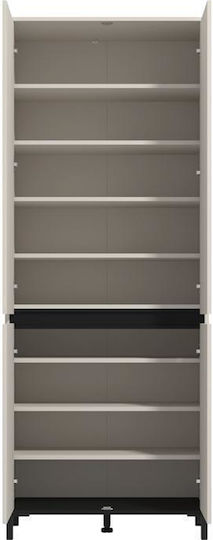 Flannan 2k4v Wooden Shoe Organizer Beige 80x40x205cm