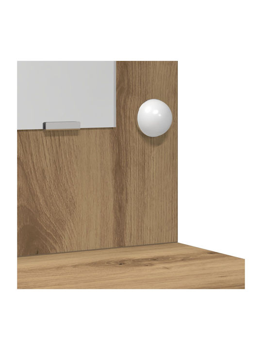 Bodenstehende Schminktisch aus Massivholz Braun mit Spiegel 50x41x135cm