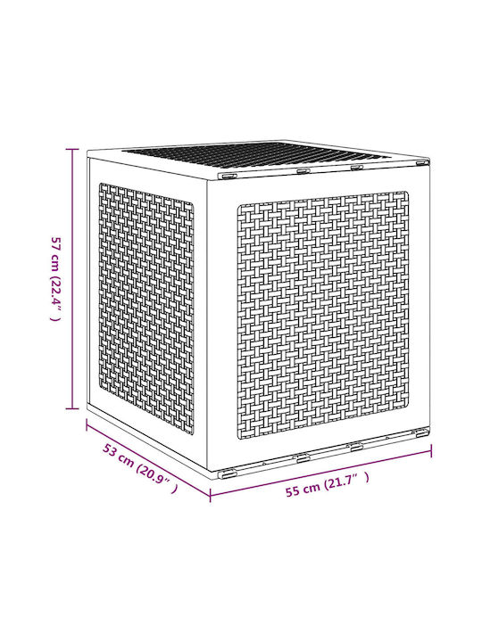 vidaXL Outdoor Storage Box Gray L55xW53xH57cm