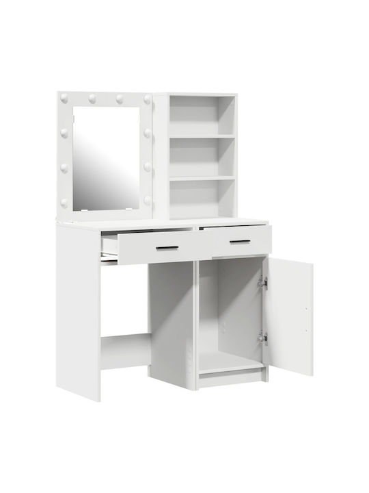 Schminktisch Hölzern White mit Spiegel 50x41x135cm