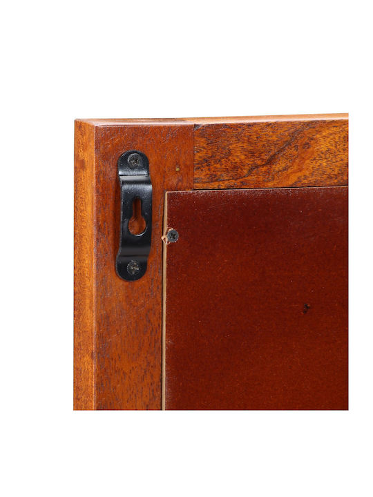 Wall-Mounted Makeup Dressing Table Made of Solid Brown Wood with Mirror 40x20x50cm