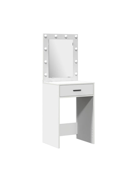 Schminktisch Hölzern White mit Spiegel 50x41x135cm
