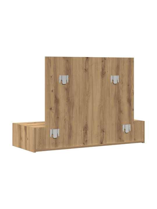 Wooden Makeup Dressing Table Oak with Mirror 100x40x70cm