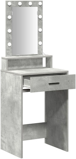 Masă De Toaletă De Podea Din Lemn Gri Beton Cu Oglindă 50x41x140cm