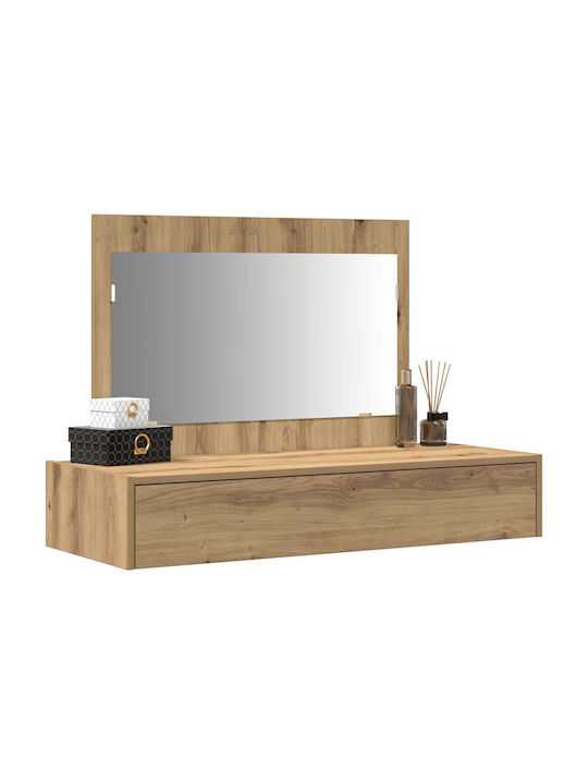 Wooden Makeup Dressing Table Oak with Mirror 100x40x70cm
