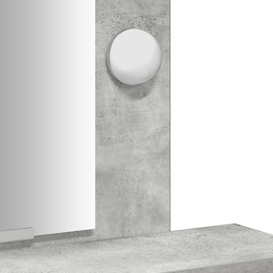 Masă De Toaletă De Podea Din Lemn Gri Beton Cu Oglindă 50x41x140cm