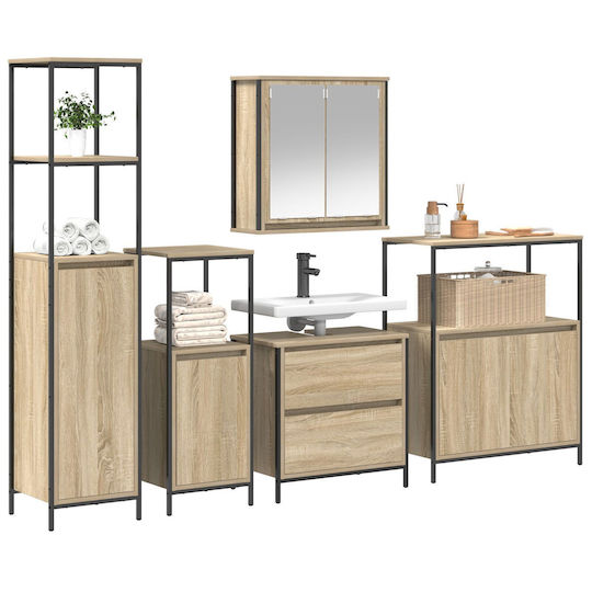 vidaXL Blat cu Lavoar Walnut