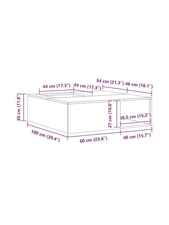 vidaXL Focar În aer liber din metal Negru 100x100x30cm