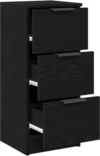 Sertar De Birou Din Lemn Negru 30x30x70cm