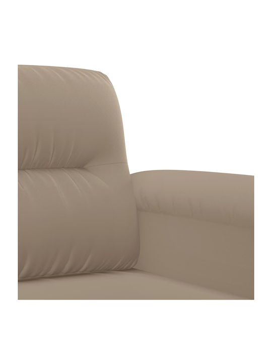 Living Room Furniture Set 3-Seater & 2-Seater & Stool Brown