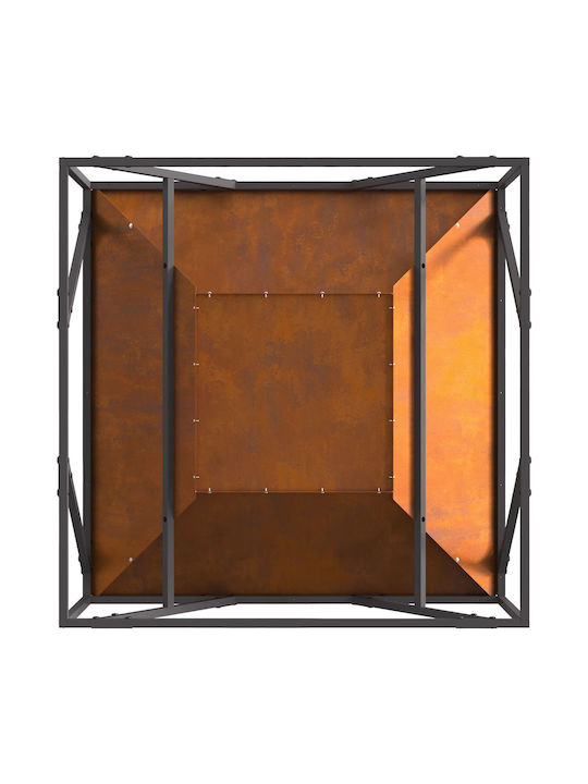 vidaXL Kamin Innenbereich Metallisch Braun 80x80x40cm