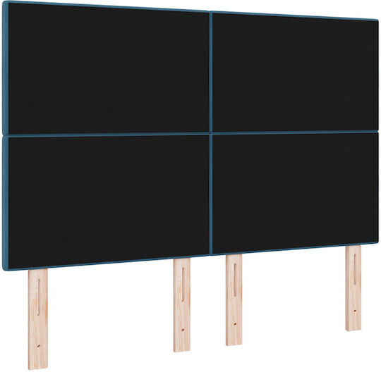 vidaXL Fabric Bed Headboard Dark Blue 144x128cm
