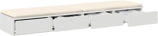 vidaXL Bettkasten aus Holz White 135x36.5x16.5cm
