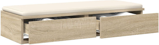 vidaXL Bettkasten aus Holz in Beige Farbe 75x36.5x16.5cm