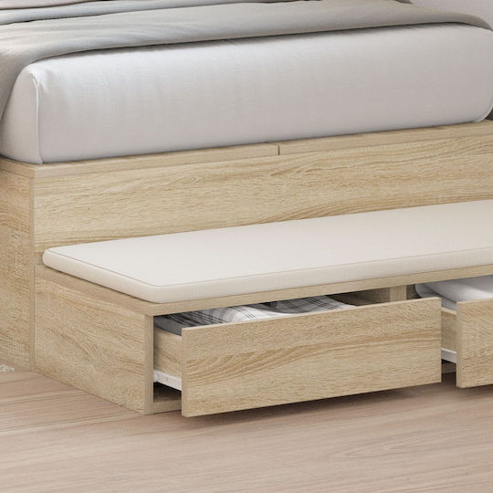 vidaXL Bettkasten aus Holz in Beige Farbe 75x36.5x16.5cm