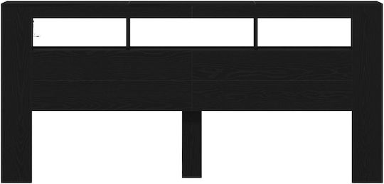 vidaXL Tăblie De Pat Din Lemn Negru Stejar 220x103.5cm