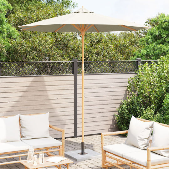 Professional Circular Wicker Umbrella Aluminum Beige Diameter 2.4xHeight 2.61m