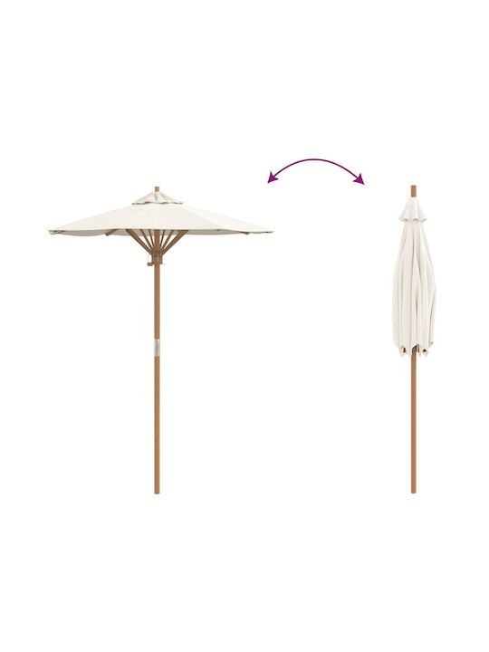 Umbrella Floor Round Wooden Beige D2.11m