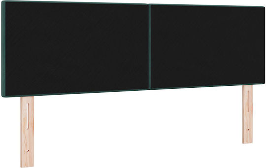 vidaXL LED Κεφαλάρι Κρεβατιού Υφασμάτινο Πράσινο 160x128cm