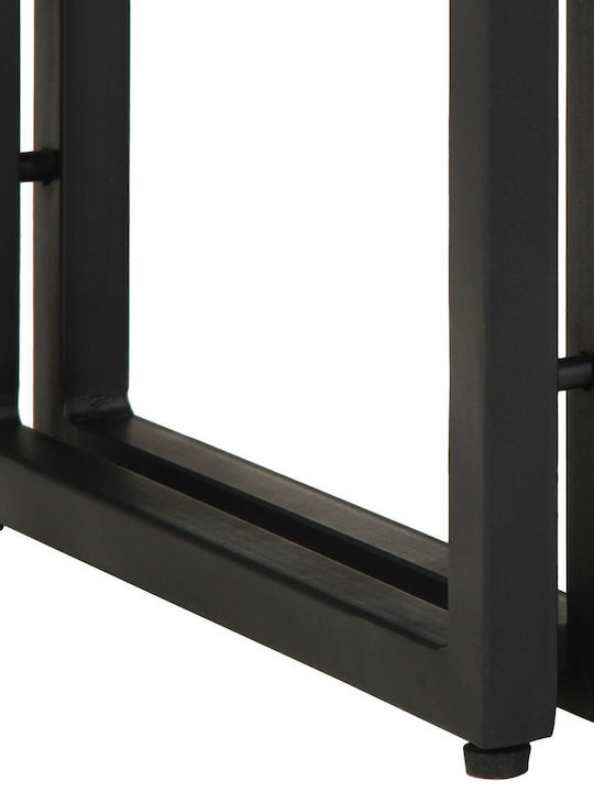 Console Table of Solid Wood & Metal Black Velvet-Black Metal L90xW33xH75cm