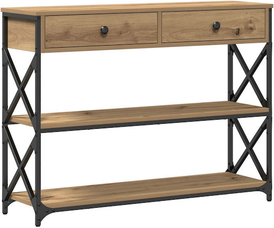 Κονσόλα από Ξύλο & Μέταλλο Artisan Oak Μ100xΠ28xΥ75εκ.