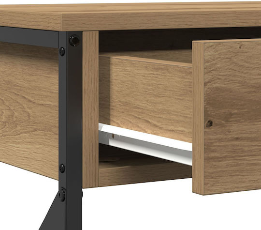 Console Table Wood & Metal Artisan Oak L100xW28xH75cm