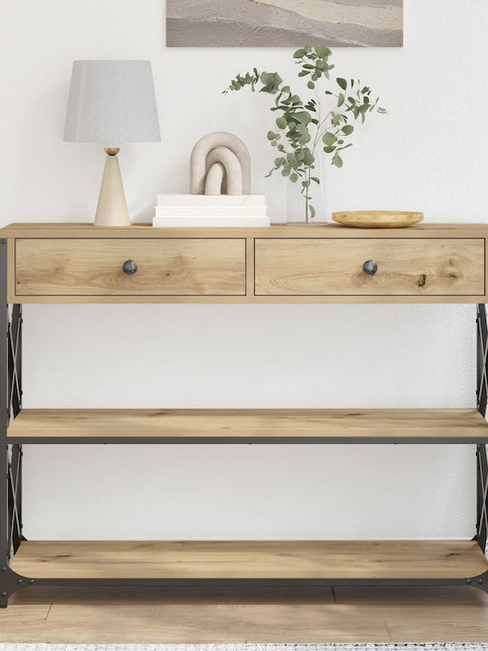 Κονσόλα από Ξύλο & Μέταλλο Artisan Oak Μ100xΠ28xΥ75εκ.
