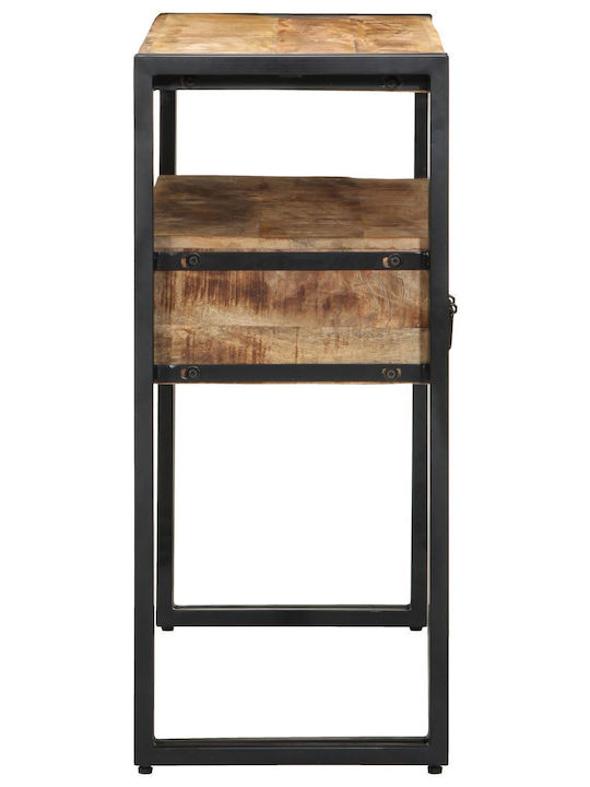 Console Table of Solid Wood & Metal Black Velvet-Black Metal L90xW33xH75cm